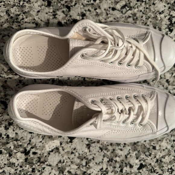 Converse Shoes - Converse white leather sneakers sz9 women